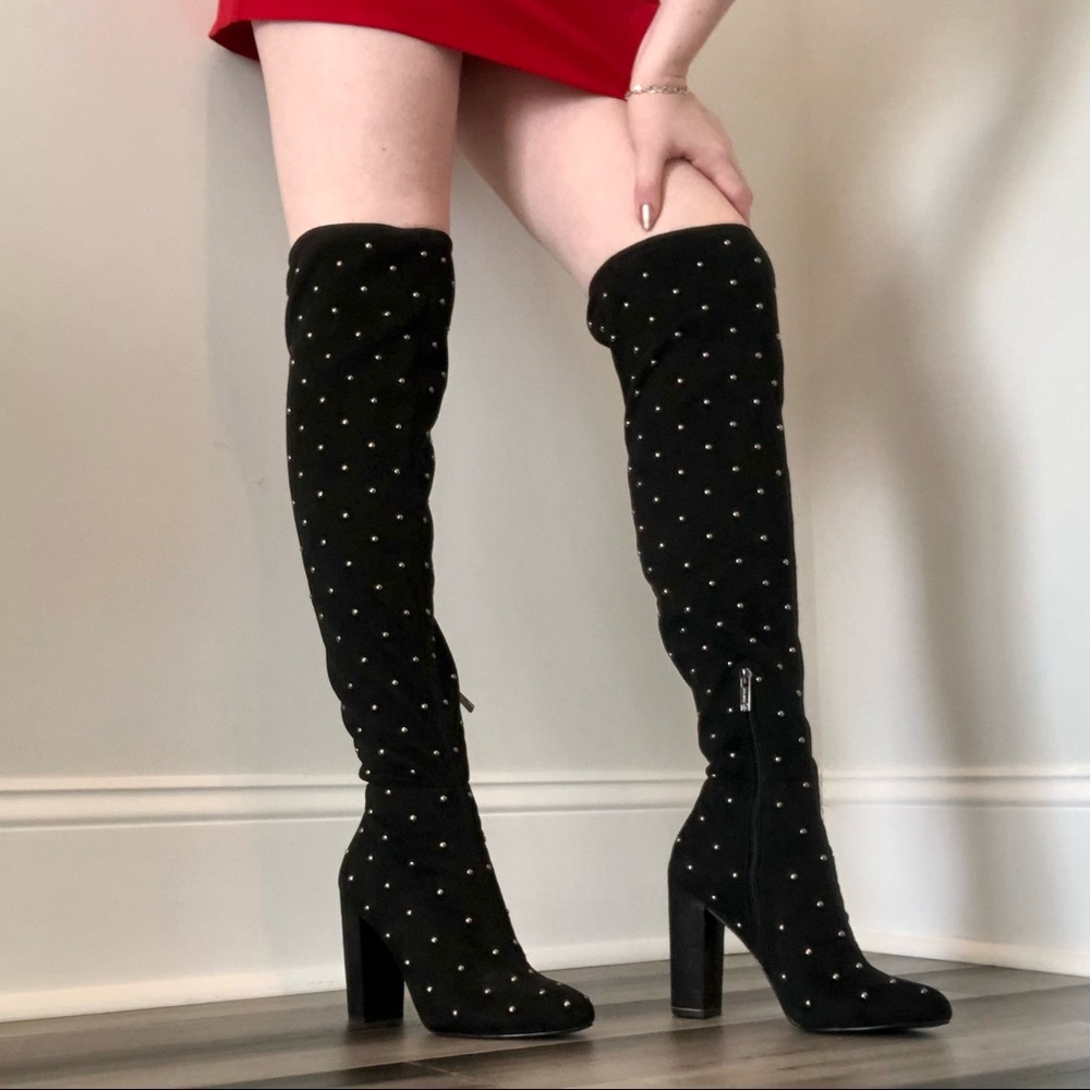 Jessica Simpson ‘Bressy’ Studded Faux Suede Thigh High Boots